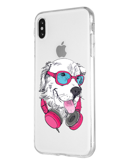 Силиконовый чехол для Apple iPhone Xs Max "Стильный пёс"