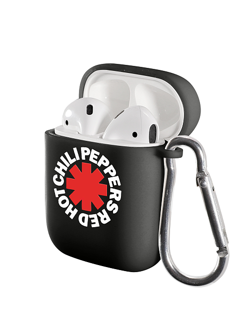 Силиконовый чехол для наушников матовый на AirPods 1/2 "NOVEL: Red hot chilipeppers"