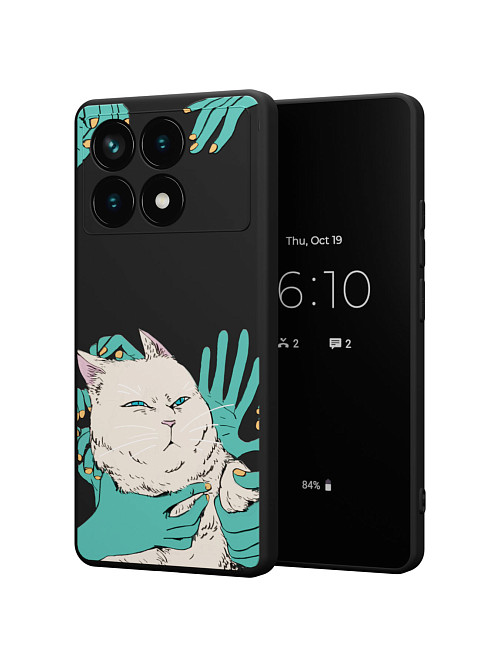 Силиконовый чехол для Poco X6 Pro (5G) "NOVEL: Кот в руках"