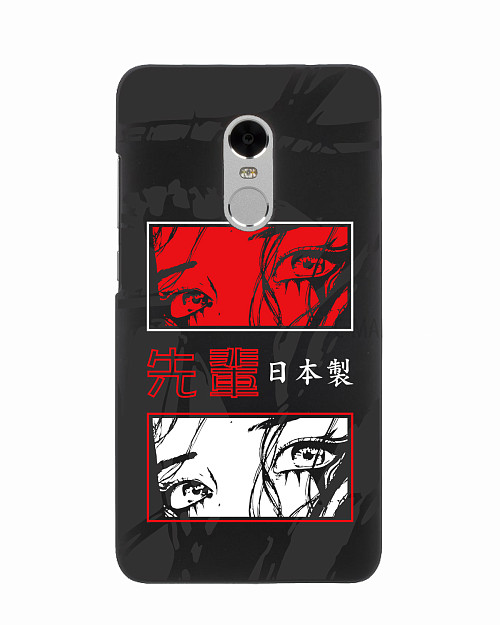 Силиконовый чехол для Xiaomi Redmi Note 4X Красно-белый взгляд