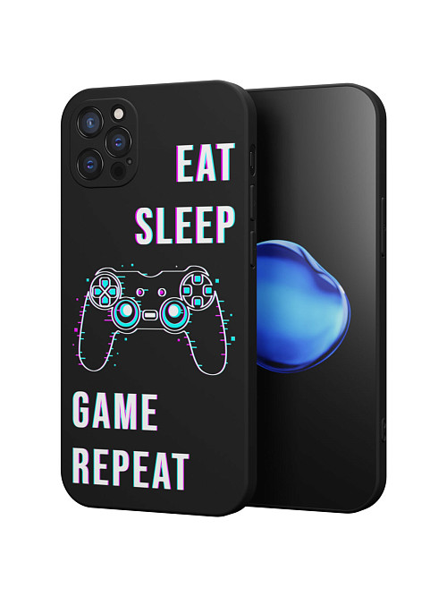 Силиконовый чехол для Apple iPhone 12 Pro Max "Eat Sleep Game repeat"