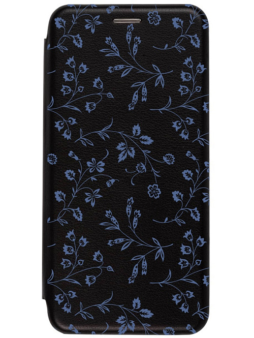 Чехол книжка для Samsung A52 "Синие цветы"