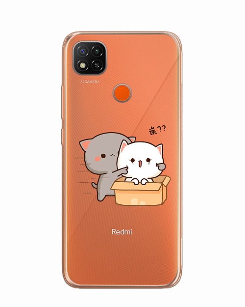 Силиконовый чехол для Xiaomi Redmi 9C Два котика