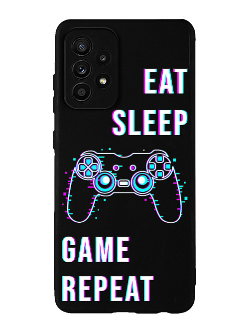 Силиконовый чехол для Samsung Galaxy A23 (5G) Eat Sleep Game repeat