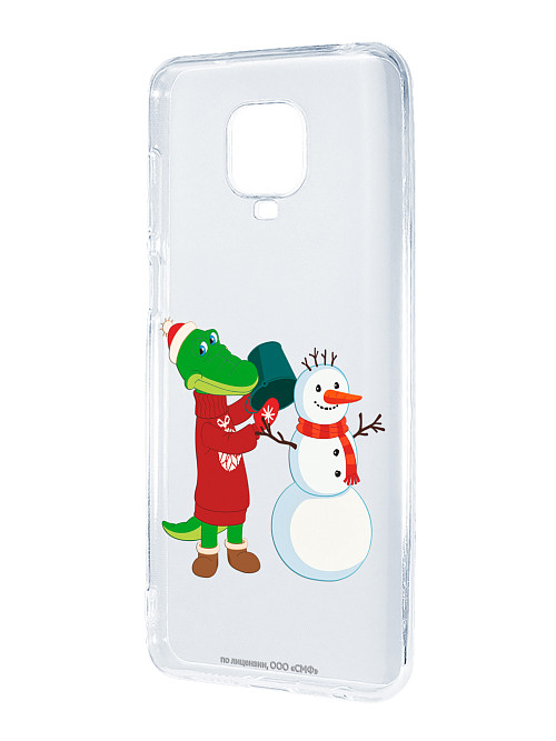Силиконовый чехол для Xiaomi Redmi Note 9S Чебурашка: Крокодил Гена и снеговик