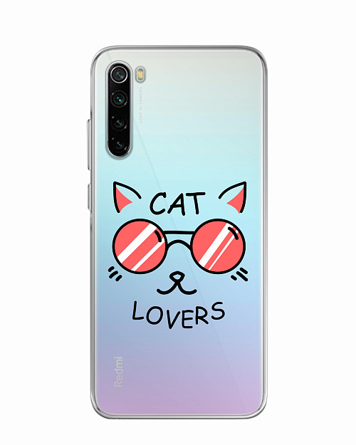 Силиконовый чехол для Xiaomi Redmi Note 8 Cat lovers