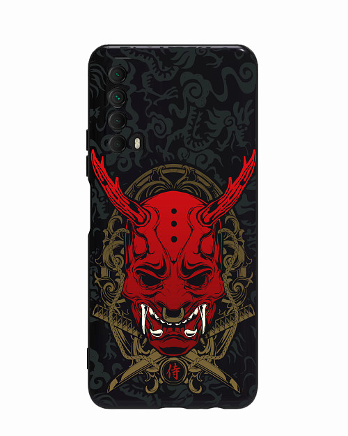 Силиконовый чехол для Huawei P Smart (2021) "Red Oni mask"