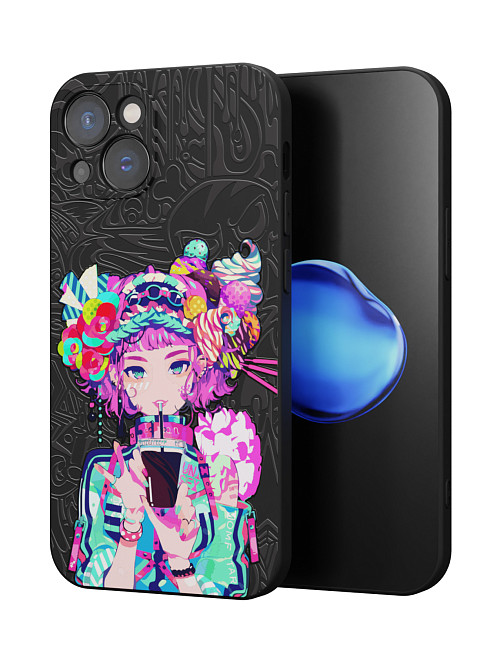 Силиконовый чехол для Apple iPhone 15 Plus "Lolipop girl"