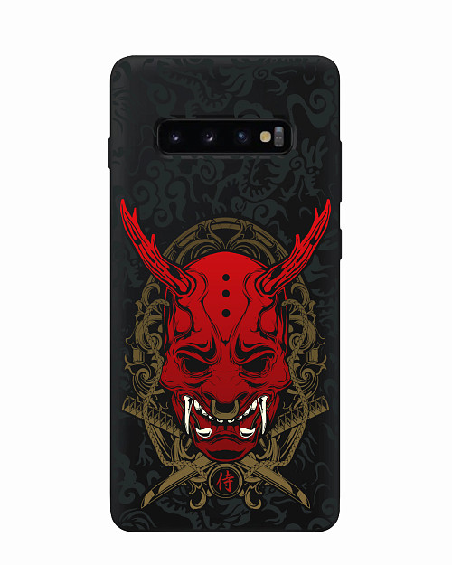 Силиконовый чехол для Samsung Galaxy S10 Red Oni mask