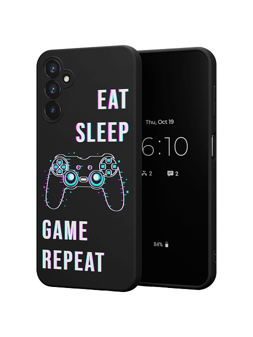 Силиконовый чехол для Samsung Galaxy A14 (4G) "Eat Sleep Game repeat"