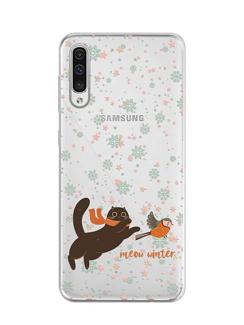 Силиконовый чехол для Samsung Galaxy A30S "Снежный кот"