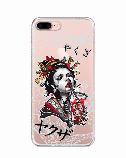 Силиконовый чехол для Apple iPhone 7 Plus "Geisha Bloody"