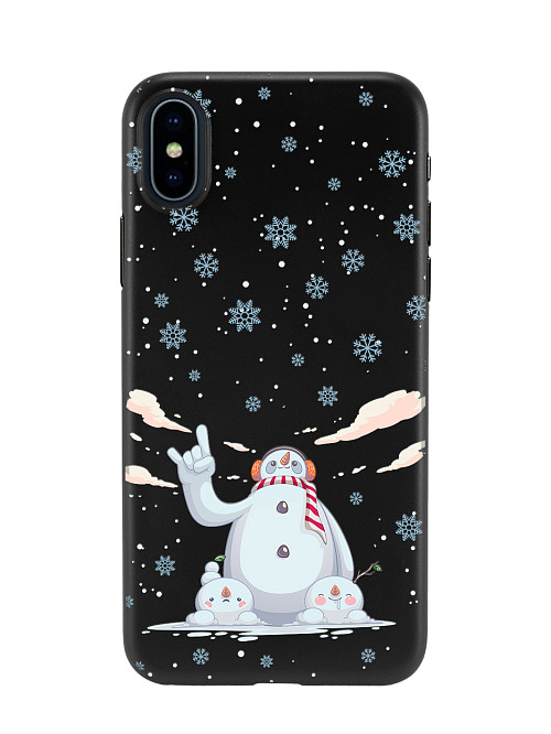 Силиконовый чехол для Apple iPhone X "Крутой снеговик"