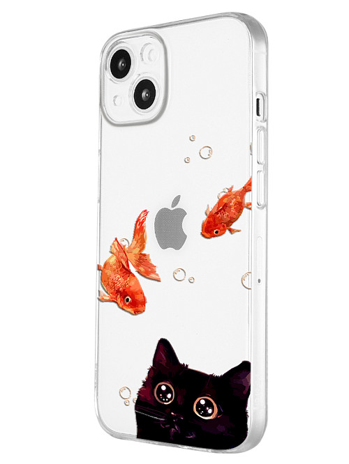 Силиконовый чехол для Apple iPhone 13 mini Усатый наблюдатель
