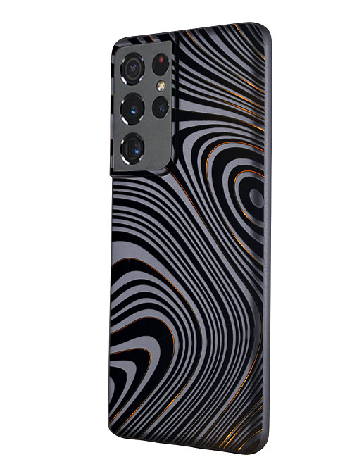 Силиконовый чехол для Samsung Galaxy S21 Ultra "Бронзовые волны"
