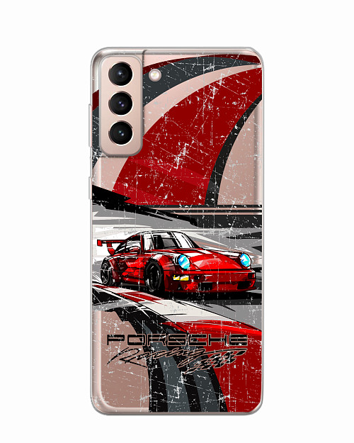 Силиконовый чехол для Samsung Galaxy S21+ (5G) "Porsche 911"