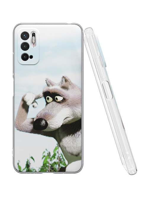 Силиконовый чехол для Xiaomi Redmi Note 10T "Маша и медведь: Волк ку-ку"