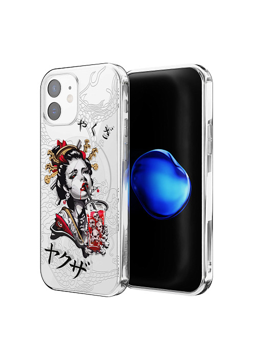 Противоударный чехол с MagSafe для Apple iPhone 12 Pro "Geisha Bloody"