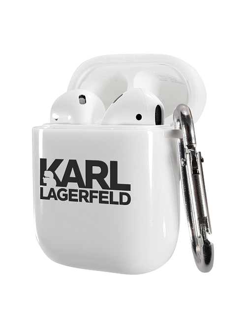 Силиконовый чехол для наушников глянцевый на AirPods 1/2 "NOVEL: Karl Lagerfeld"