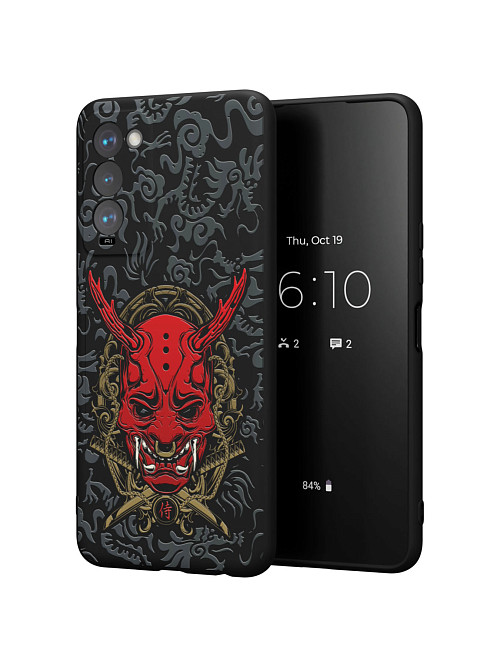 Силиконовый чехол для Tecno Camon 18T "Red Oni mask"