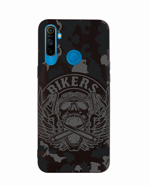 Силиконовый чехол для Realme C3 Bikers серый