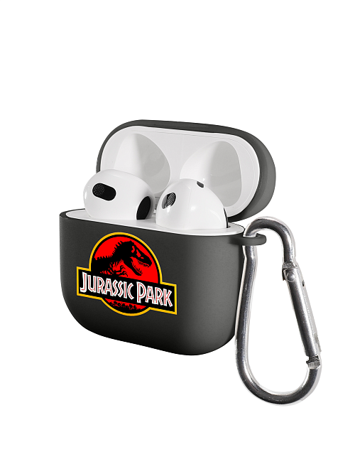 Силиконовый чехол для наушников матовый на AirPods 3 "NOVEL: Jurassic Park"