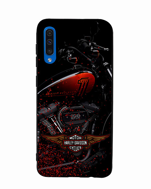 Силиконовый чехол для Samsung Galaxy A50 "Мотоцикл Harley-Davidson"