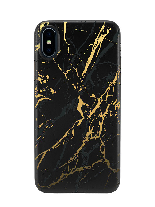 Силиконовый чехол для Apple iPhone Xs "Золотой мрамор"