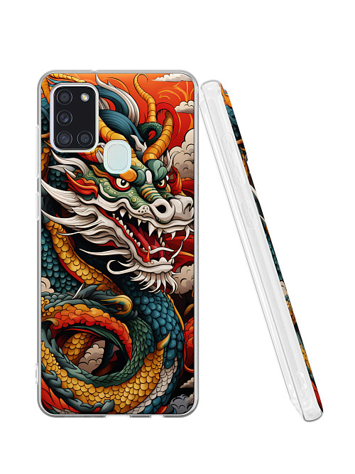 Силиконовый чехол для Samsung Galaxy A21s "Японский дракон"