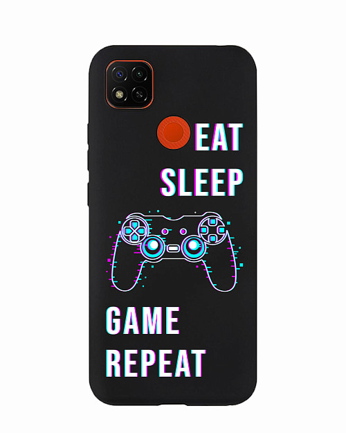 Силиконовый чехол для Xiaomi Redmi 9C Eat Sleep Game repeat