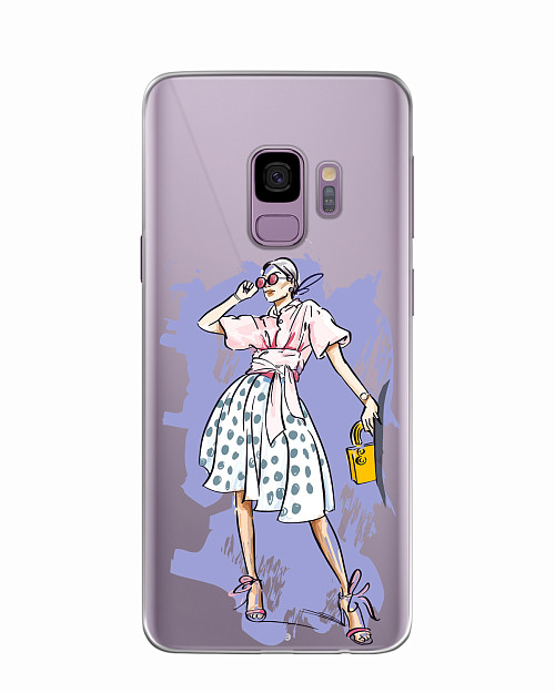 Силиконовый чехол для Samsung Galaxy S9 Стильная девушка