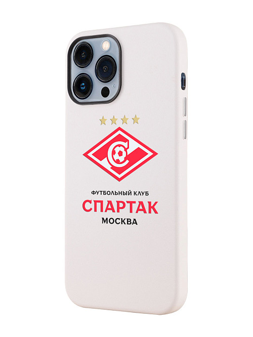 Кожаный чехол для Apple iPhone 13 Pro Max "Российский футбольный клуб Спартак"