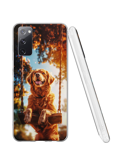 Силиконовый чехол для Samsung Galaxy S20 FE "Собака на качелях"