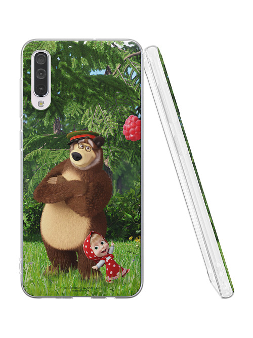 Силиконовый чехол для Samsung Galaxy A30s "Маша и медведь: Давай жить дружно"
