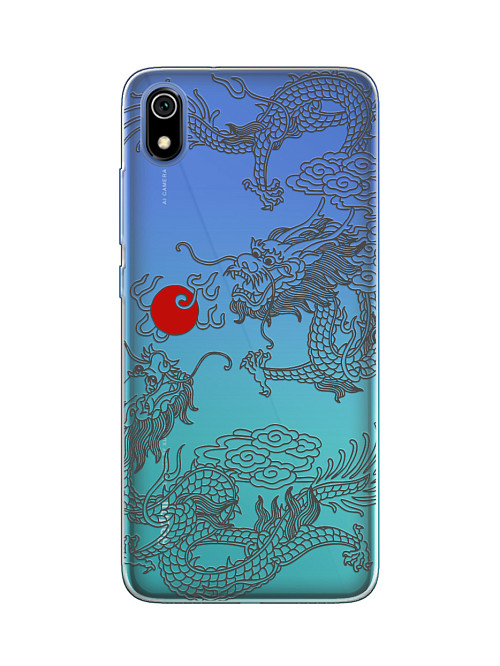 Силиконовый чехол для Xiaomi Redmi 7A Японский дракон
