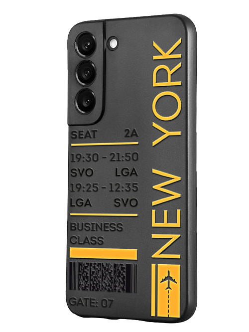 Силиконовый чехол для Samsung Galaxy S22 (5G) Билет в Нью-Йорк