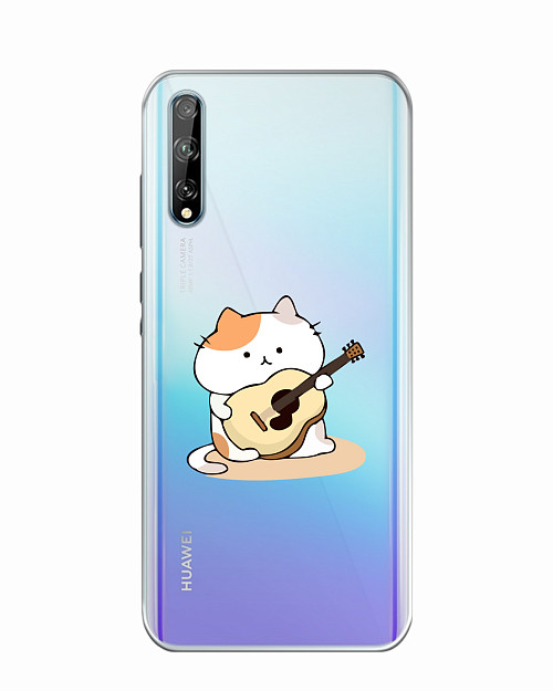 Силиконовый чехол для Huawei Y8p Усатый гитарист