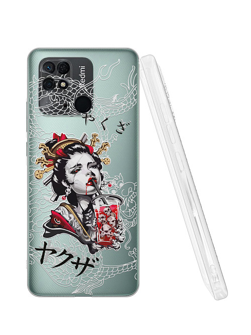 Силиконовый чехол для Xiaomi Poco C40 "Geisha Bloody"