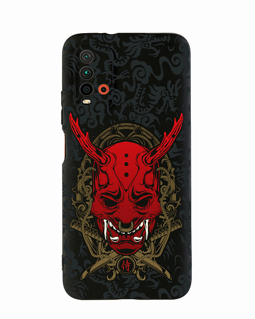 Силиконовый чехол для Xiaomi Redmi 9T "Red Oni mask"