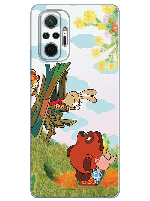 Силиконовый чехол для Xiaomi Redmi Note 10 Pro "Винни-пух: В гостях у Кролика"