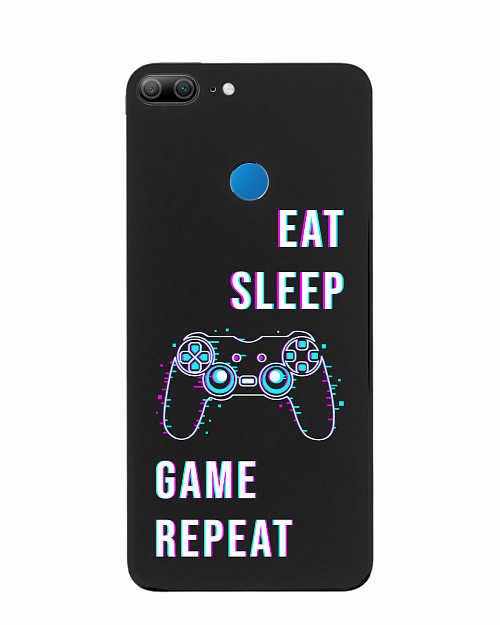 Силиконовый чехол для Honor 9 Lite Eat Sleep Game repeat