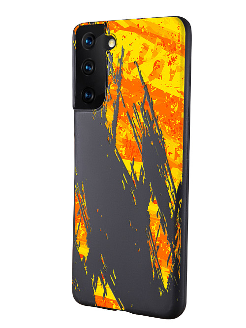 Силиконовый чехол для Samsung Galaxy S21+ (5G) "Оранжевая краска"