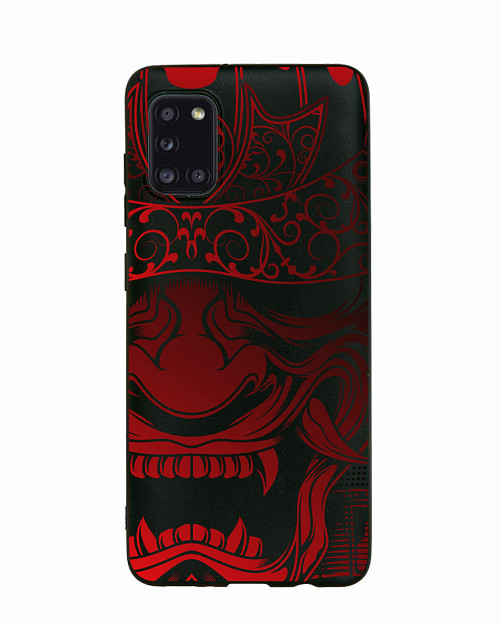 Силиконовый чехол для Samsung Galaxy A31 "Красная маска самурая"