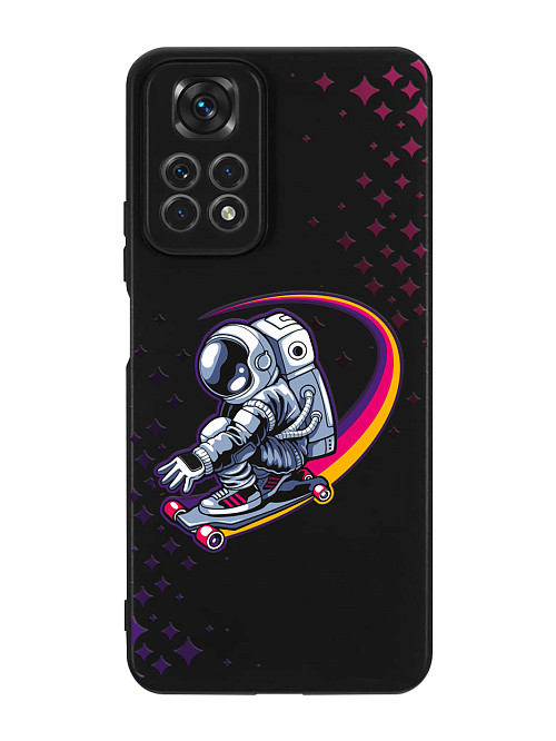 Силиконовый чехол для Xiaomi Redmi Note 11S Космонавт на скейте