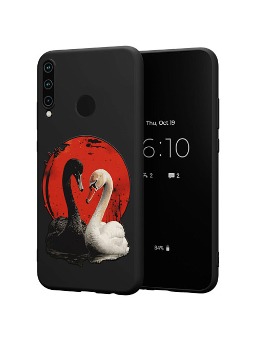 Силиконовый чехол для Huawei P40 Lite E "Лебеди"