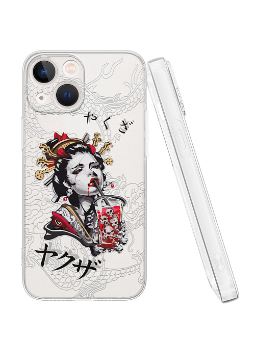 Силиконовый чехол для Apple iPhone 13 mini "Geisha Bloody"