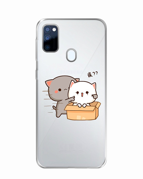 Силиконовый чехол для Samsung Galaxy M21 Два котика