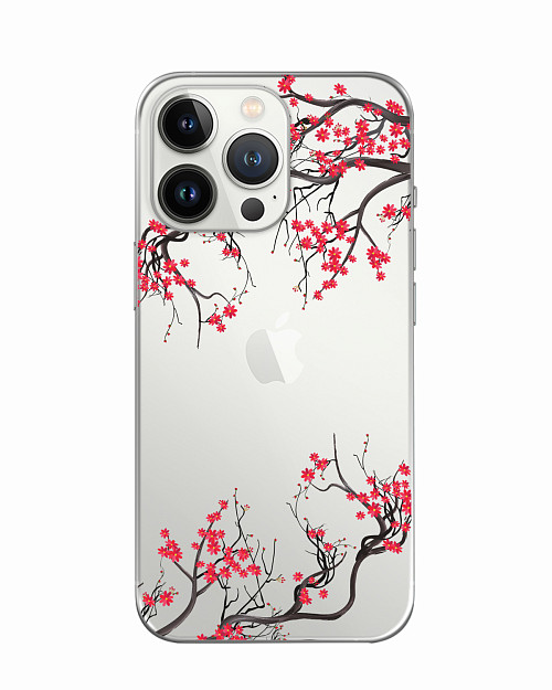 Силиконовый чехол для Apple iPhone 13 Pro Цветы сакуры