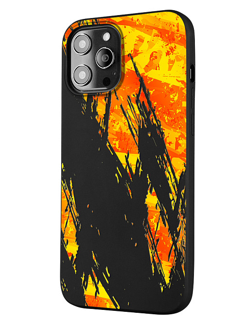 Силиконовый чехол для Apple iPhone 12 Pro Max "Оранжевая краска"