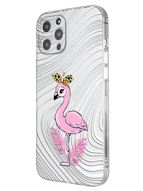Силиконовый чехол для Apple iPhone 12 Pro Max Фламинго розовый